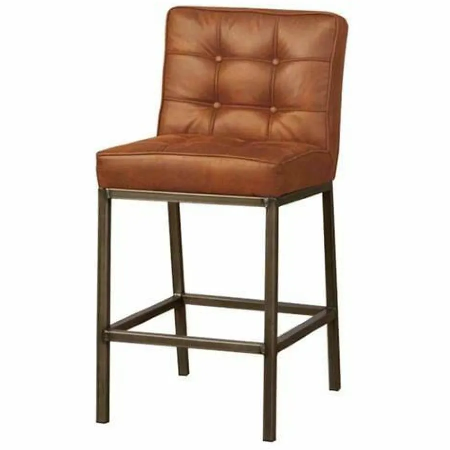 Tower Living Barstoel Vasco - Grijs, bruin, cognac en groen Online