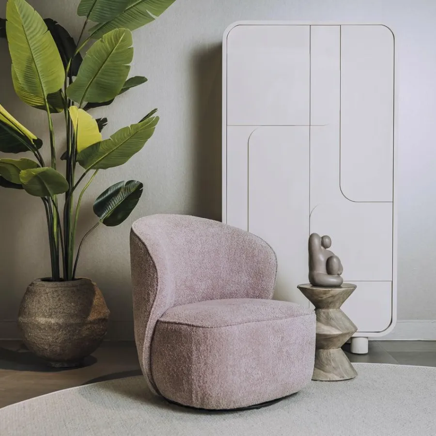 Tower Living Belvi Fauteuil - fabric AJ3019-13 Old pink (draaibaar)