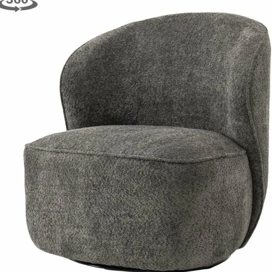 Tower Living Belvi Fauteuil - fabric AJ3019-20 Dark grey (draaibaar) Discount