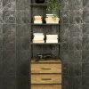 Tower Living Boekenkast Felino Teak 3 lades