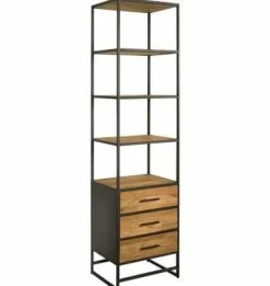 Tower Living Boekenkast Felino Teak 3 lades