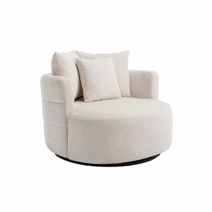 Tower Living Bolza Fauteuil - Trenza 6 ivory (draaibaar) Outlet