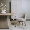 Tower Living Brescia Armstoel - fabric Puente 06 beige white (draaibaar) Best