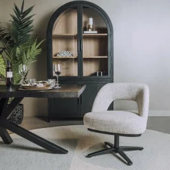 Tower Living Caldes Lounge Stoel - fabric TED 24 off white (draaibaar) Sale