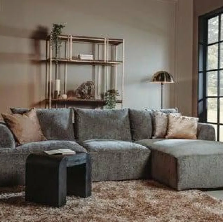 Tower Living Canterbury 2 5-AL + Chaise R - Mona 464 Cement Grey