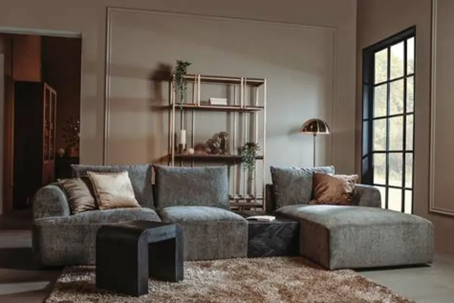 Tower Living Canterbury 2 5-AL + Chaise R - Mona 464 Cement Grey