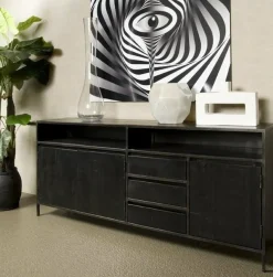 Tower Living Dressoir Paterno mango zwart 200 cm Sale