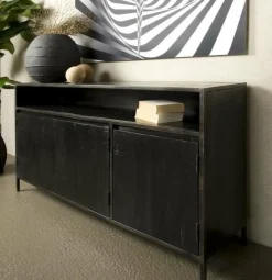 Tower Living Dressoir Paterno mango zwart 155 cm Hot