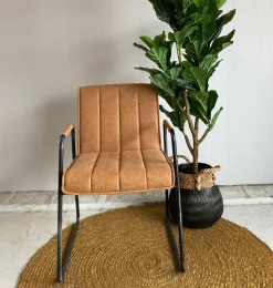 Tower Living Eetkamerstoel Santo met armleuning - cognac, grijs, antraciet en bruin Hot