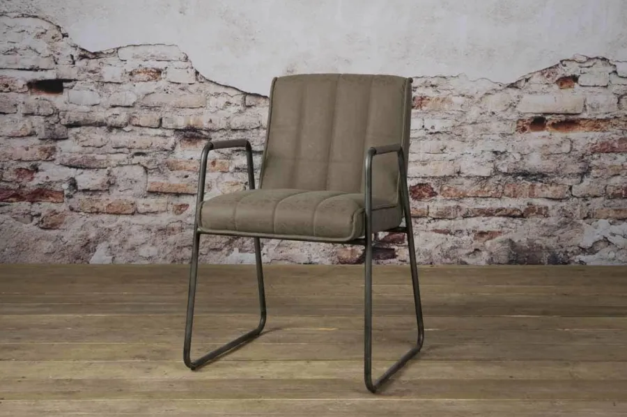 Tower Living Eetkamerstoel Santo met armleuning - cognac, grijs, antraciet en bruin Hot