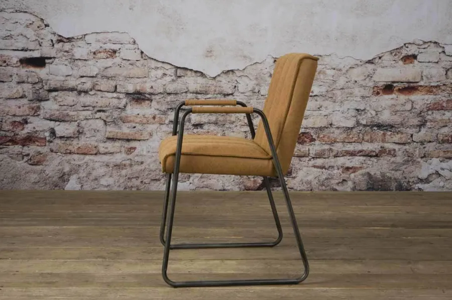 Tower Living Eetkamerstoel Santo met armleuning - cognac, grijs, antraciet en bruin Hot