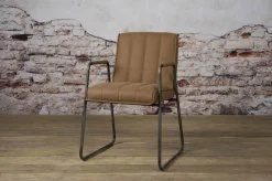 Tower Living Eetkamerstoel Santo met armleuning - cognac, grijs, antraciet en bruin Hot