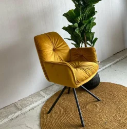 Tower Living Eetkamerstoel Palma - groen, grijs en geel Outlet