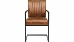 Tower Living Eetkamerstoel Ferro met armleuning - Cognac, donkerbruin, antraciet en groen Discount