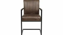 Tower Living Eetkamerstoel Ferro met armleuning - Cognac, donkerbruin, antraciet en groen Discount