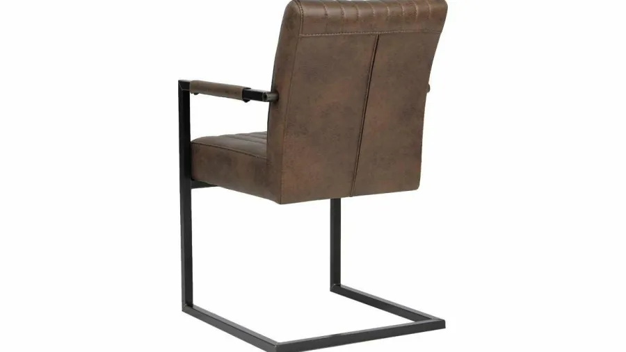 Tower Living Eetkamerstoel Ferro met armleuning - Cognac, donkerbruin, antraciet en groen Discount