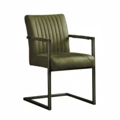 Tower Living Eetkamerstoel Ferro met armleuning - Cognac, donkerbruin, antraciet en groen Discount