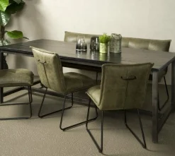 Tower Living Eettafel Paterno Mango zwart met stalen frame Hot