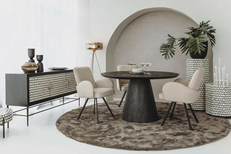 Tower Living Eettafel Premana rond - 150x150 – zwart Hot