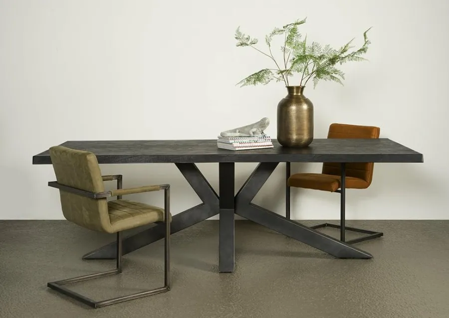 Tower Living Eettafel Sovana Live edge blank of zwart - diverse afmetingen Hot