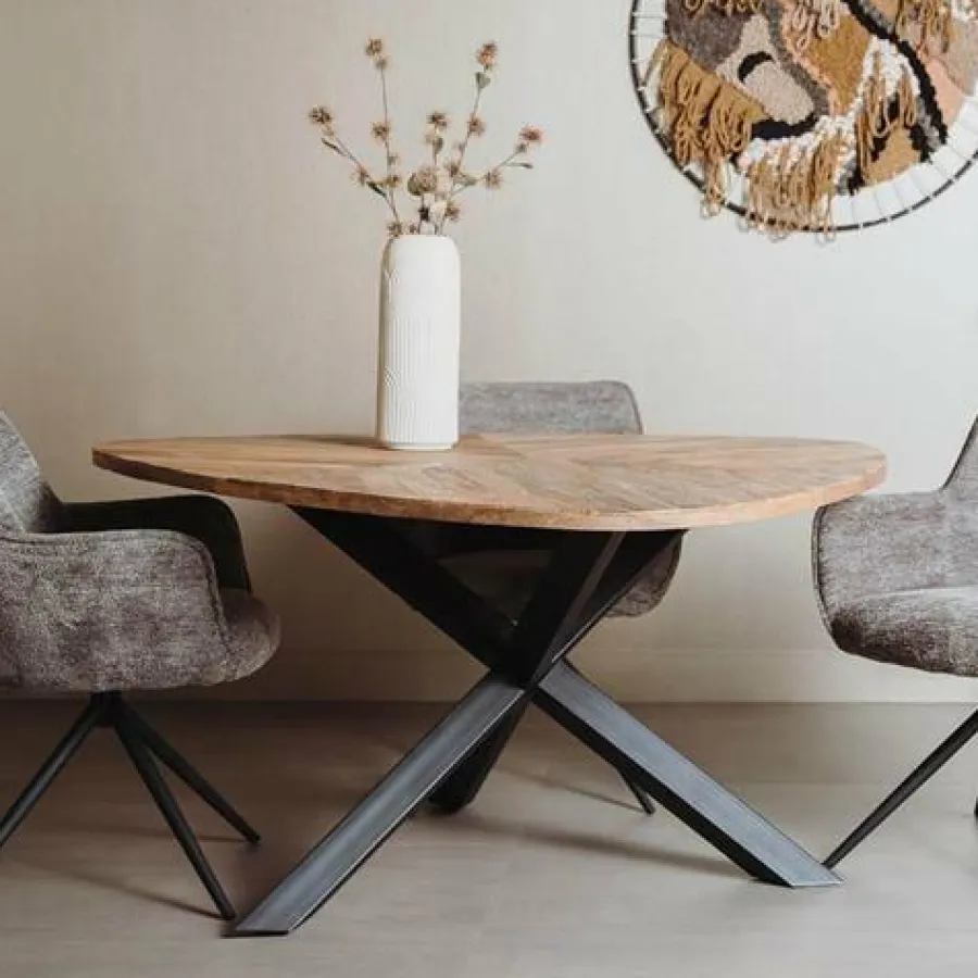 Tower Living Eettafel Trivero 150x150 Mango Naturel Outlet