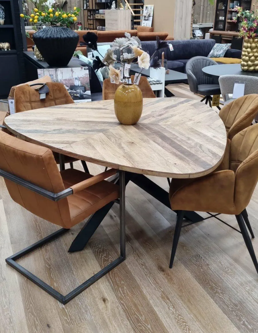 Tower Living Eettafel Trivero 150x150 Mango Naturel Outlet