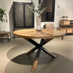 Tower Living Eettafel Viola mango rond - 130 – naturel New