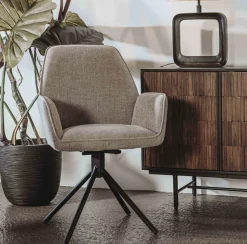 Tower Living Eettafelstoel Amaro Swivel draaistoel Nature 120 beige / grijs Sale