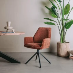 Tower Living Eettafelstoel Amaro Swivel draaistoel Nature 500 koper Clearance