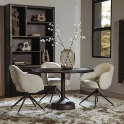 Tower Living Elba Eetkamertafel zwart rond 120 cm Clearance
