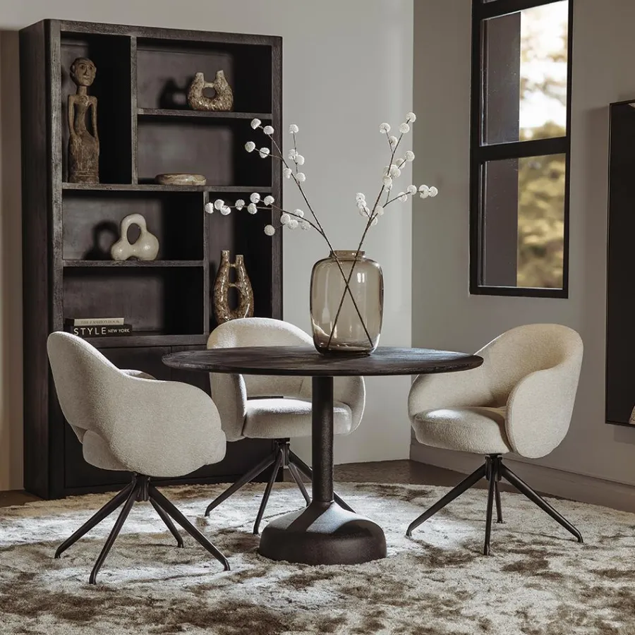 Tower Living Elba Eetkamertafel zwart rond 120 cm Clearance