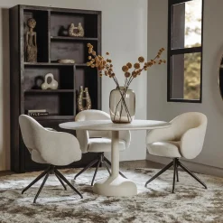 Tower Living Elba Eetkamertafel gebroken wit rond 120 cm Outlet