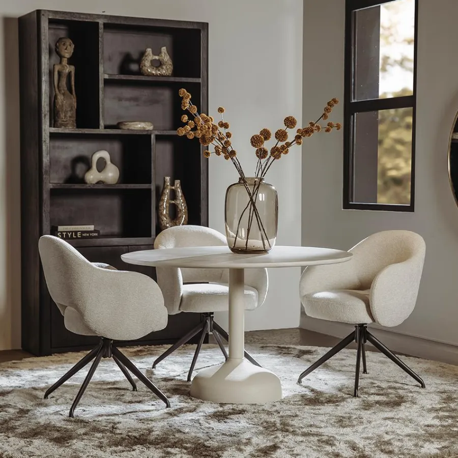 Tower Living Elba Eetkamertafel gebroken wit rond 120 cm Outlet