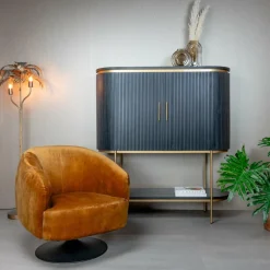 Tower Living Fauteuil Barga - groen, goud en grijs Sale