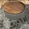 Tower Living Hocker Ossana - stof Yoko 6 met dienblad Ø 80 Hot