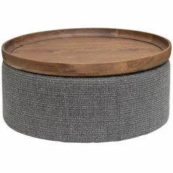 Tower Living Hocker Ossana - stof Yoko 6 met dienblad Ø 80 Hot