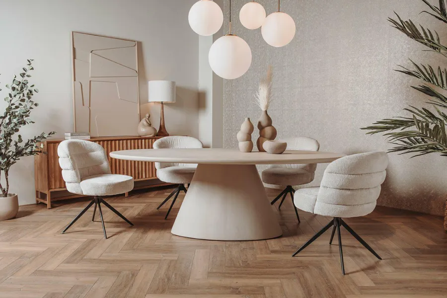 Tower Living Mello Eetkamertafel ovaal beige 220 cm showroommodel Clearance