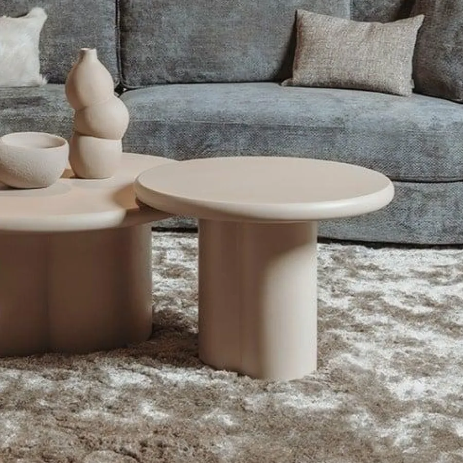 Tower Living Melzo Bijzettafel rond beige 60 cm Hot