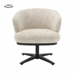 Tower Living Perca Lounge Armstoel - fabric TED 24 off white Outlet