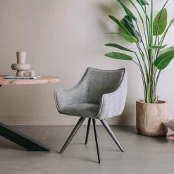 Tower Living Riviera Armstoel - fabric Brego 09 middle grey (draaibaar) Sale