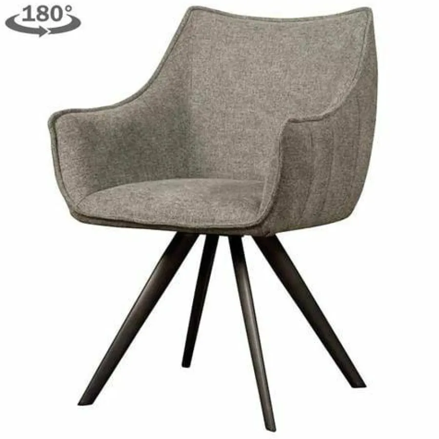 Tower Living Riviera Armstoel - fabric Brego 09 middle grey (draaibaar) Sale