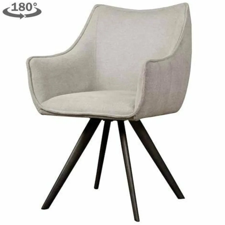 Tower Living Riviera Armstoel - fabric Brego 02 light grey (draaibaar) Hot