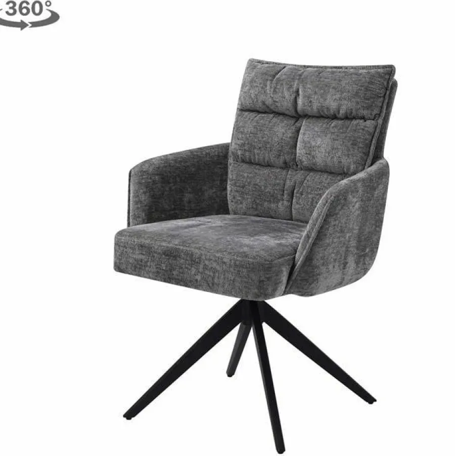 Tower Living Rosora Armstoel - HZ6068-85 grey (draaibaar) Clearance