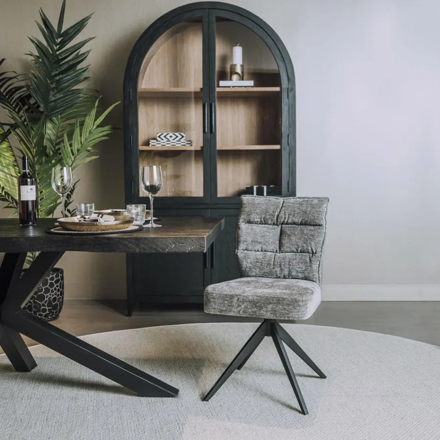 Tower Living Rosora Stoel - HZ6068-85 grey (draaibaar) Clearance