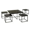 Tower Living Salontafel set van 5 Via – Gerecycled teak black