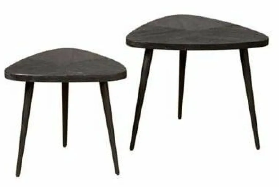 Tower Living Salontafel set van 2 Viola triangle 60/50 – zwart Discount