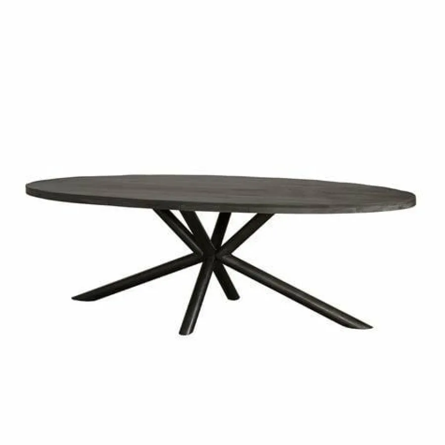Tower Living Showroommodel - Eettafel Selva zwart mango ovaal 240 cm Outlet