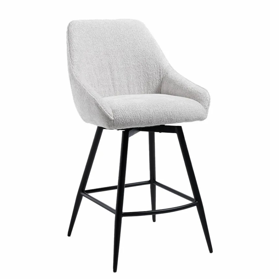 Tower Living Trino Barstoel - fabric Trenza 04 white (draaibaar) New