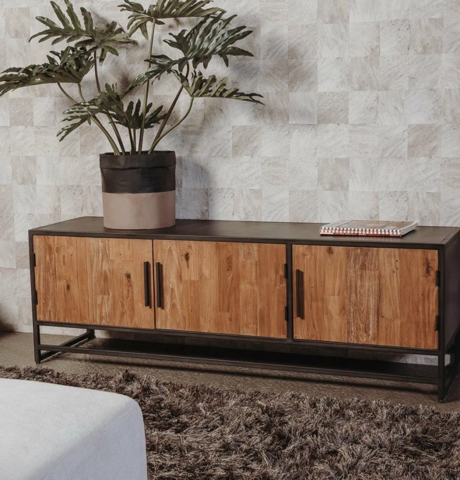 Tower Living Tv meubel Felino Teak 3 deurs
