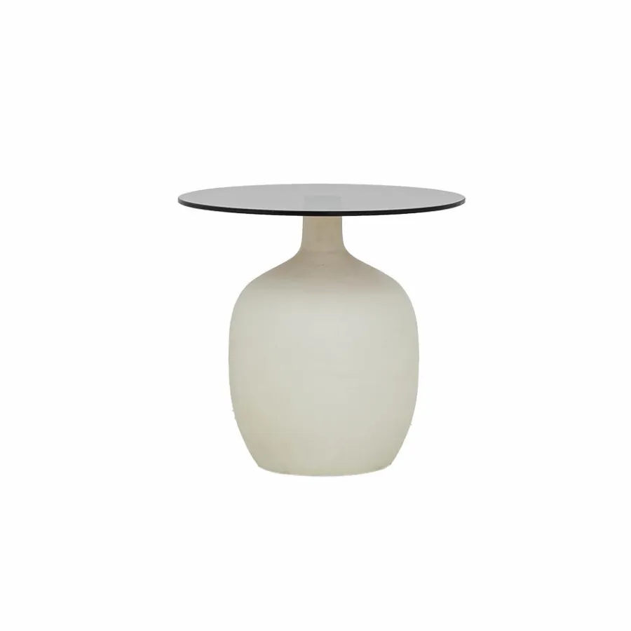 Tower Living Vigo Bijzettafel glas gebroken wit 45 cm Clearance